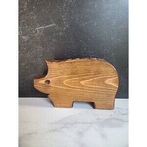 Vintage Wooden Handmade Pig Crayon/Pencil/Pen Holder